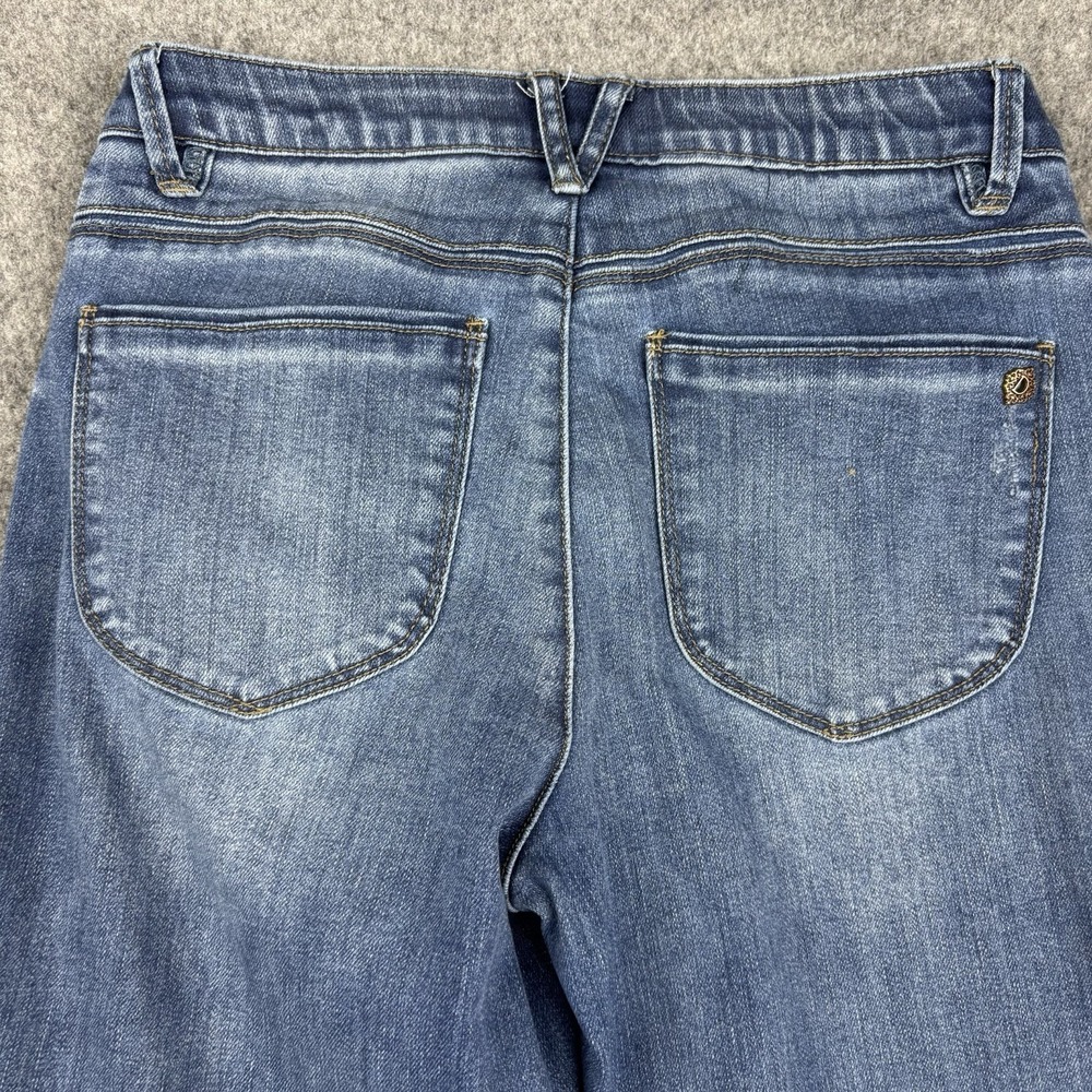 Democracy Absolution Jeans Womens 8 Wide Leg Raw Hem Stretch Denim Blue Casual - Picture 5 of 14
